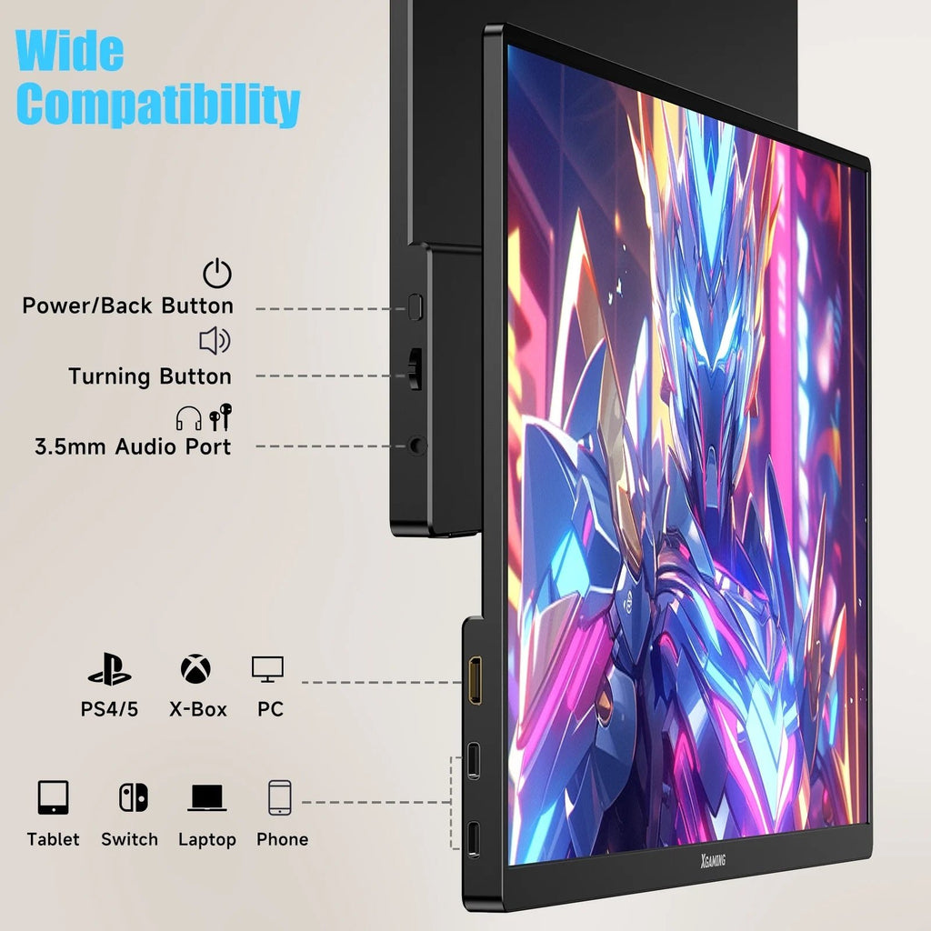 15.6'' Portable Monitor, 1080P FHD IPS Laptop Monitor with Case (Black) - Top Tech Gadgets