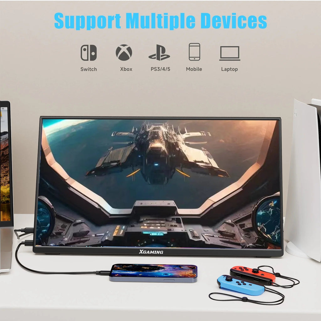 15.6'' Portable Monitor, 1080P FHD IPS Laptop Monitor with Case (Black) - Top Tech Gadgets