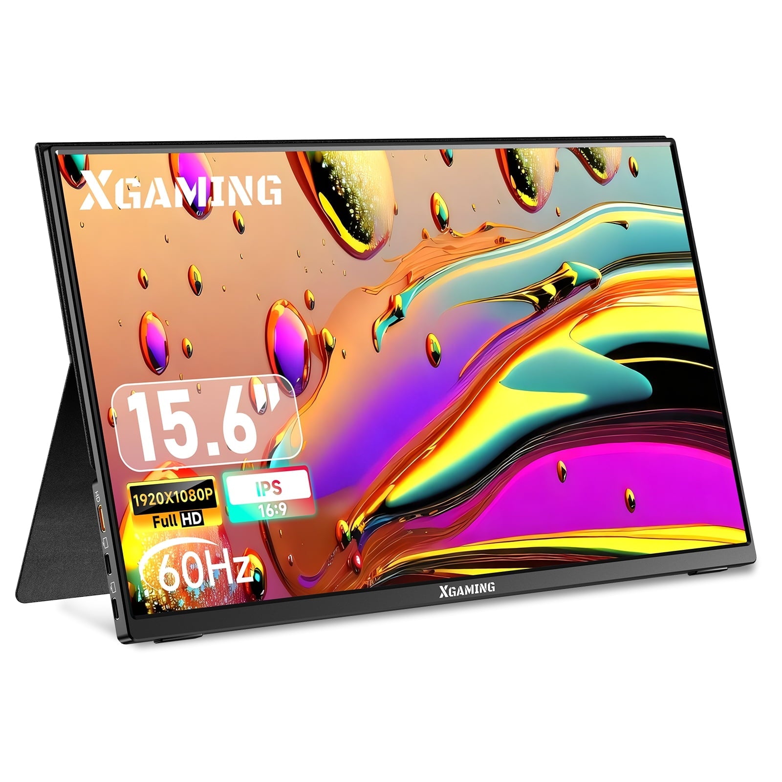 15.6'' Portable Monitor, 1080P FHD IPS Laptop Monitor with Case (Black) - Top Tech Gadgets