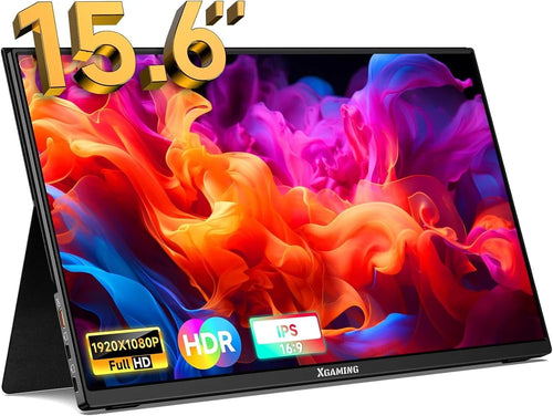 15.6'' Portable Monitor, 1080P FHD IPS Laptop Monitor with Case (Black) - Top Tech Gadgets
