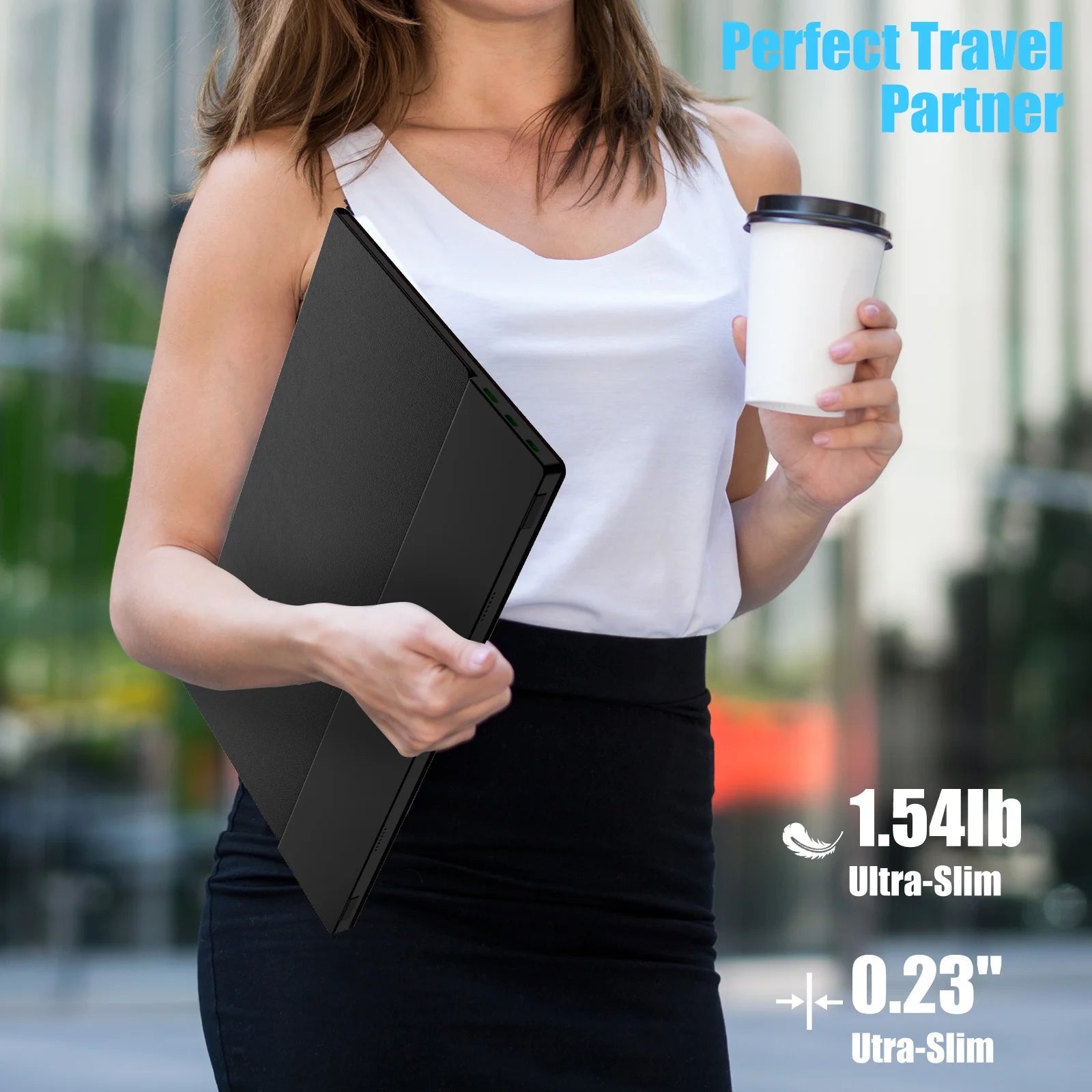 15.6'' Portable Monitor, 1080P FHD IPS Laptop Monitor with Case (Black) - Top Tech Gadgets