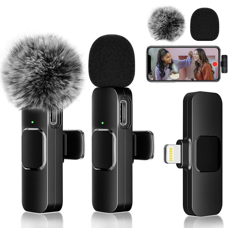 2 - Pack Wireless Lavalier Clip - On Microphones - Top Tech Gadgets