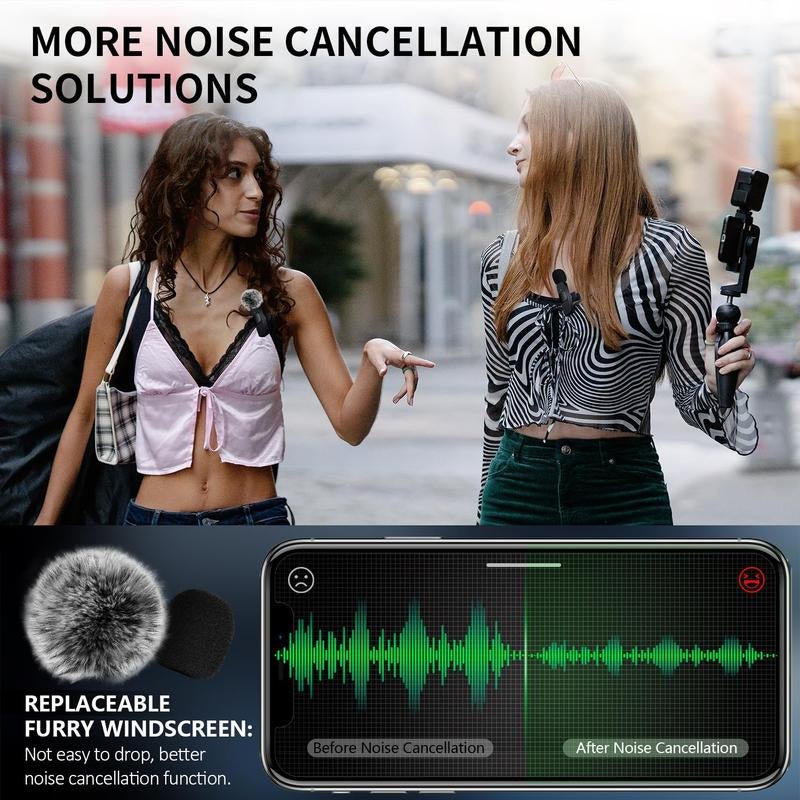 2 - Pack Wireless Lavalier Clip - On Microphones - Top Tech Gadgets