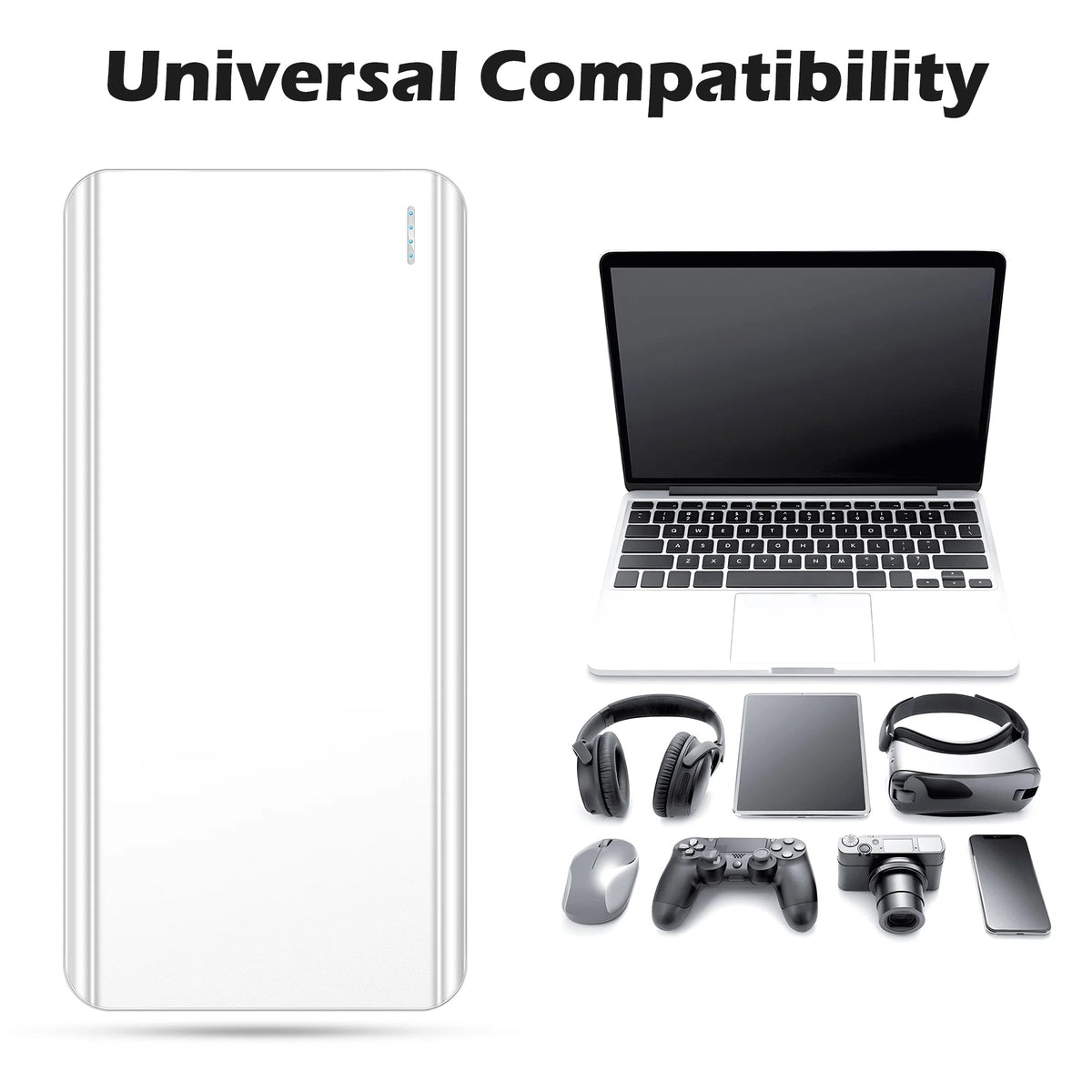 20,000mAh Dual USB Power Bank – White – product image