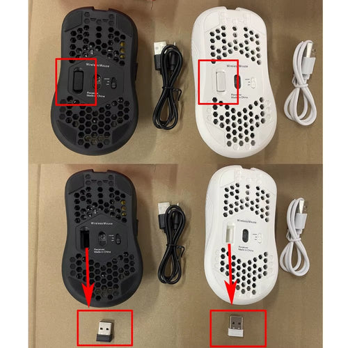 2.4G Wireless Mouse with RGB Backlit 6 - Button 3 - Speed DPI Type C Rechargeable Ergonomic Honeycomb Design Gaming Mouse - Top Tech Gadgets