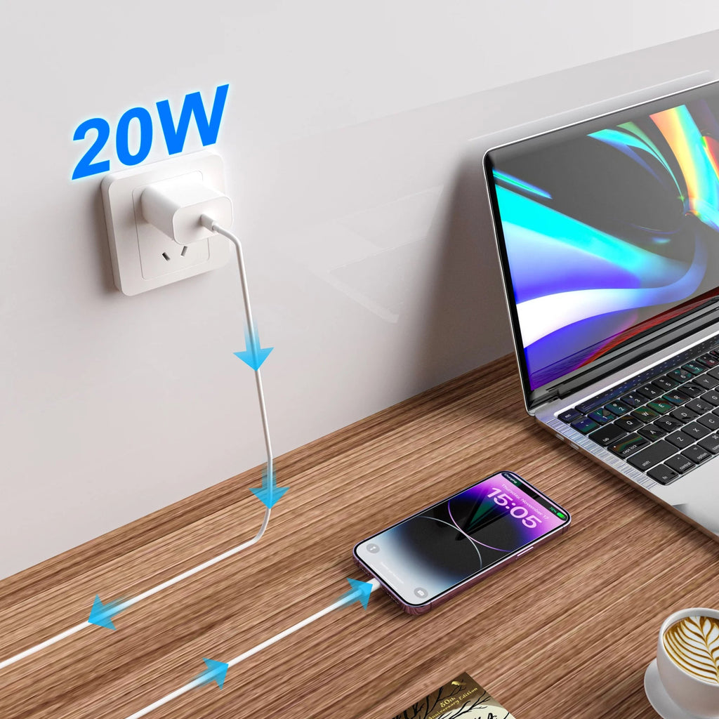 2Pack 20W Type C Charger Block with 6Ft USB C to L Cable, PD Fast Charger Compatible with Iphone, Ipad, Ipod - Top Tech Gadgets