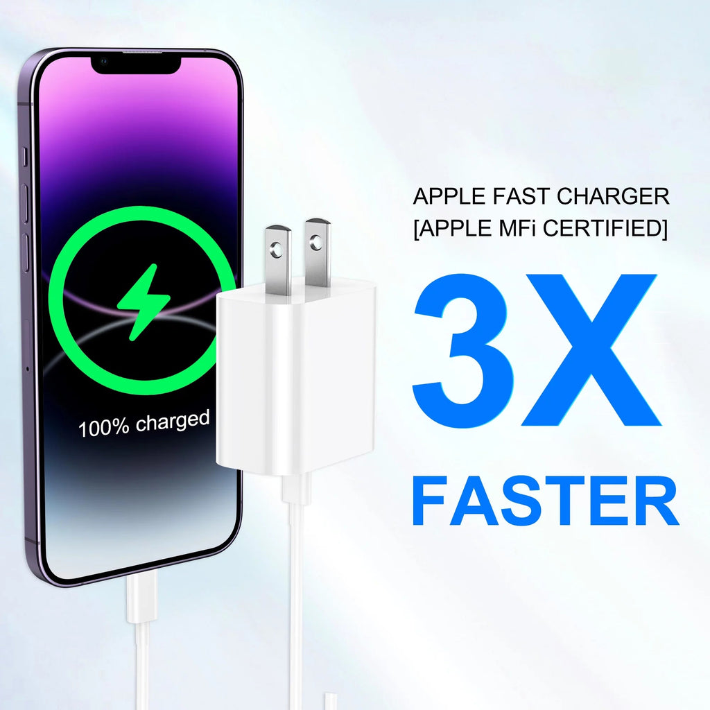 2Pack 20W Type C Charger Block with 6Ft USB C to L Cable, PD Fast Charger Compatible with Iphone, Ipad, Ipod - Top Tech Gadgets