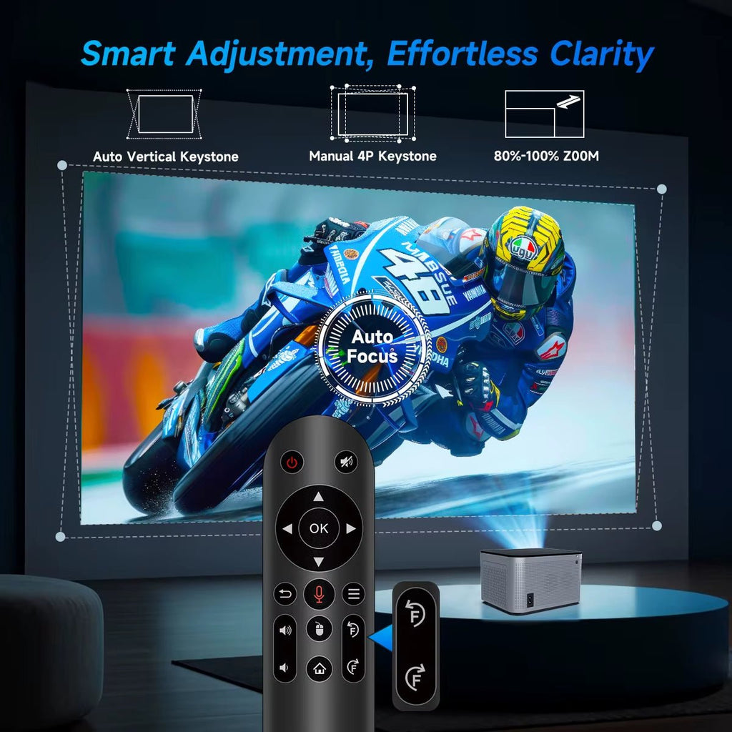 Android 11 4K Smart Projector 580ANSI 1920*1080P Full HD Wifi6 BT5.0 Allwinner H713 Voice Control Home Cinema Theater - Top Tech Gadgets