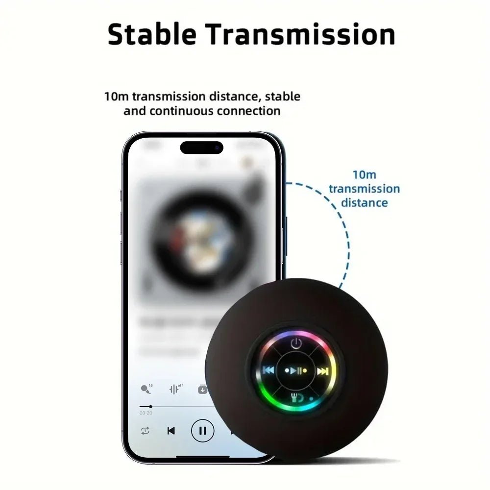 AquaBeat Mini: Waterproof LED Bluetooth Speaker with Powerful Sound & Suction Cup Mount - Top Tech Gadgets