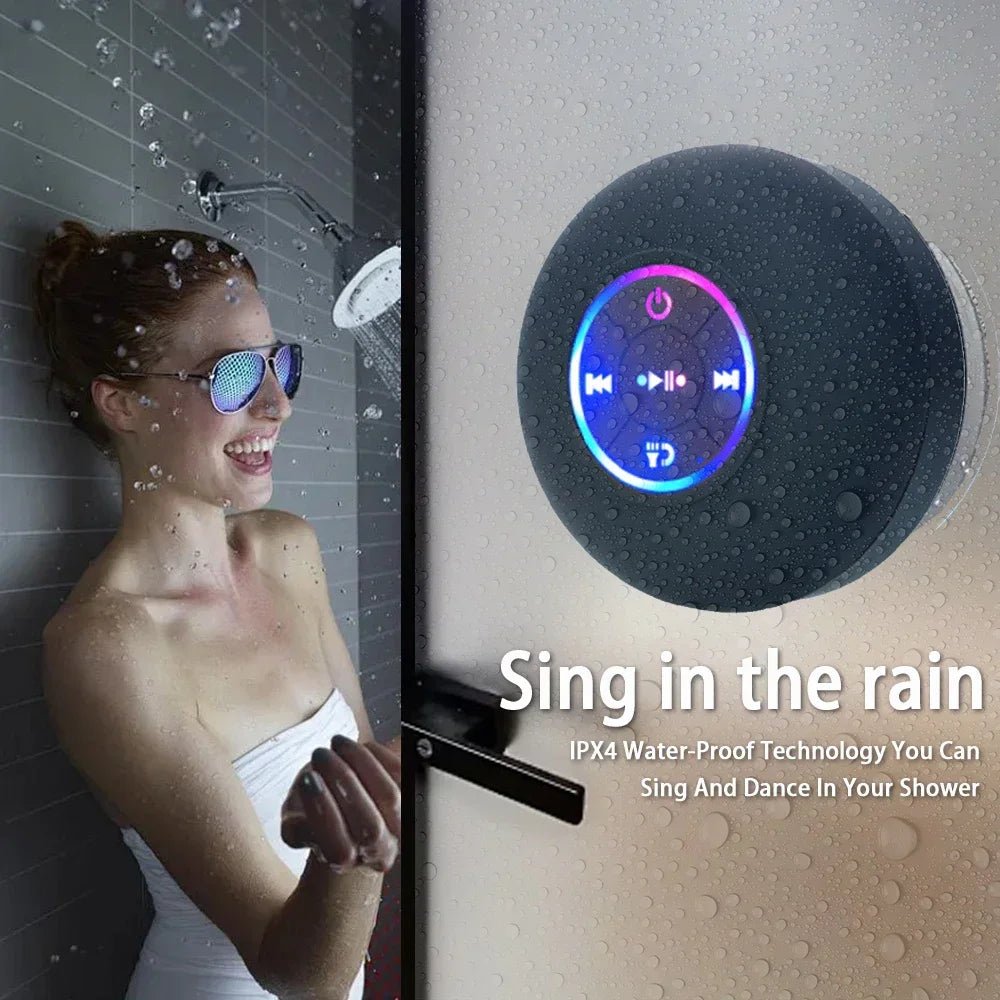 AquaBeat Mini: Waterproof LED Bluetooth Speaker with Powerful Sound & Suction Cup Mount - Top Tech Gadgets