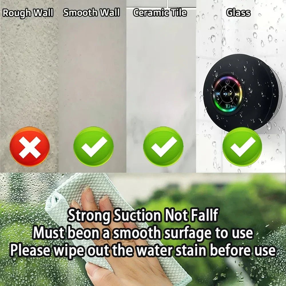 AquaBeat Mini: Waterproof LED Bluetooth Speaker with Powerful Sound & Suction Cup Mount - Top Tech Gadgets