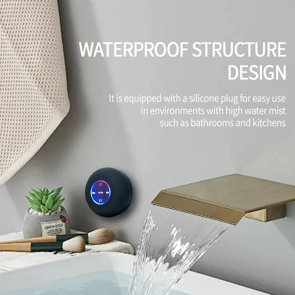 AquaBeat Mini: Waterproof LED Bluetooth Speaker with Powerful Sound & Suction Cup Mount - Top Tech Gadgets