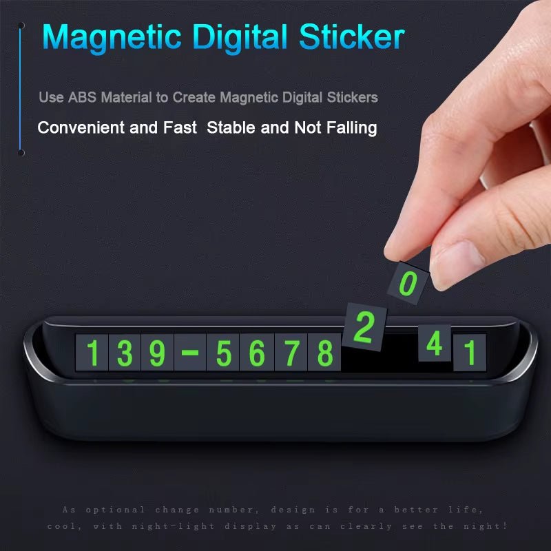 Car Temporary Parking Card Phone Number Card Plate Telephone Number Car Park Stop Automobile Accessories Car - Styling 13X2.5Cm - Top Tech Gadgets