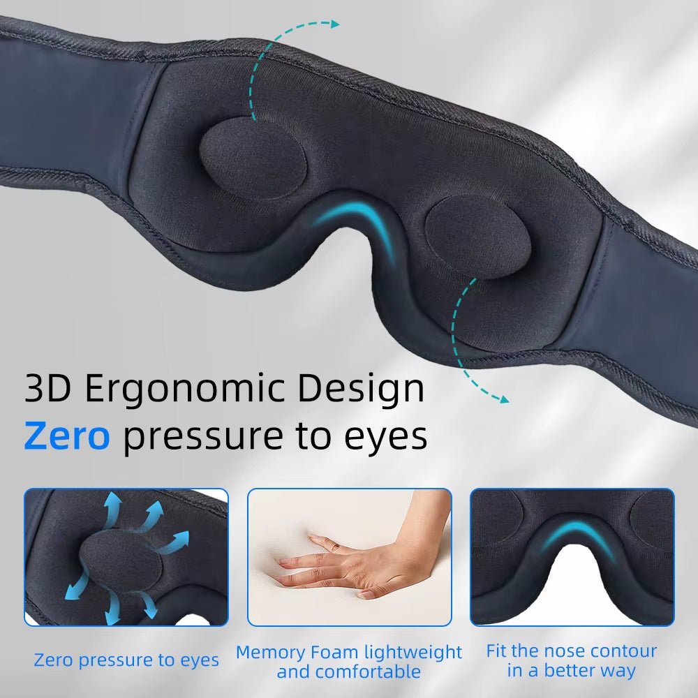DreamTune 3D: Bluetooth Sleep Mask with Wireless Headset & Adjustable Eye Cover - Top Tech Gadgets