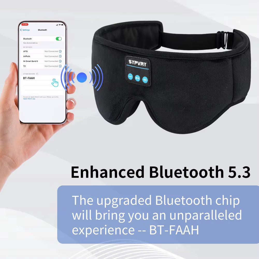 DreamTune 3D: Bluetooth Sleep Mask with Wireless Headset & Adjustable Eye Cover - Top Tech Gadgets