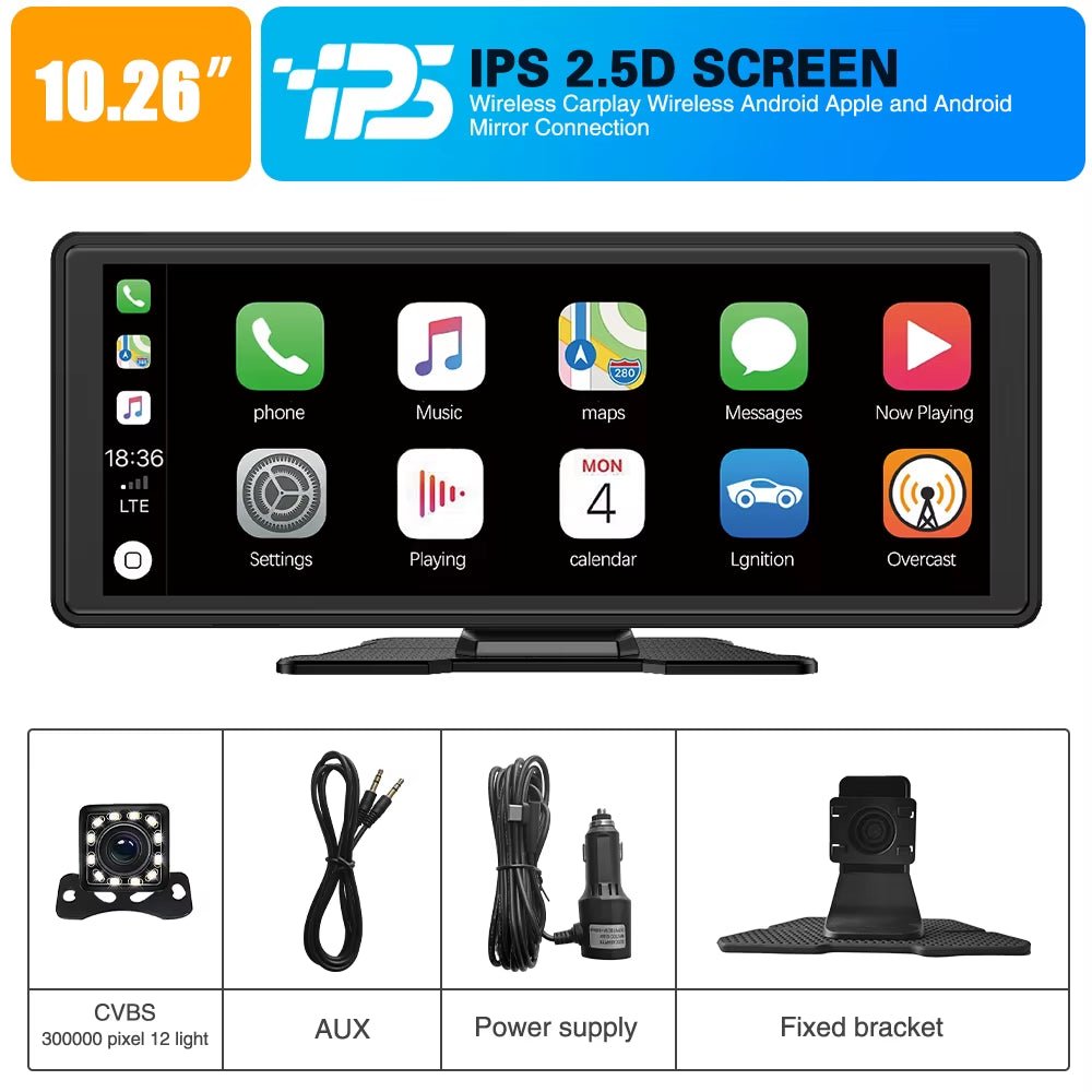 Drive Smart: 10.26 - Inch Wireless CarPlay & Android Auto Multimedia Video Player - Top Tech Gadgets