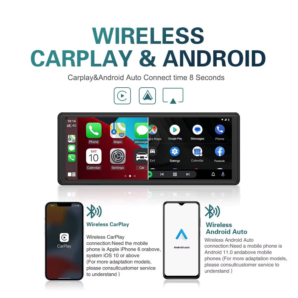 Drive Smart: 10.26 - Inch Wireless CarPlay & Android Auto Multimedia Video Player - Top Tech Gadgets