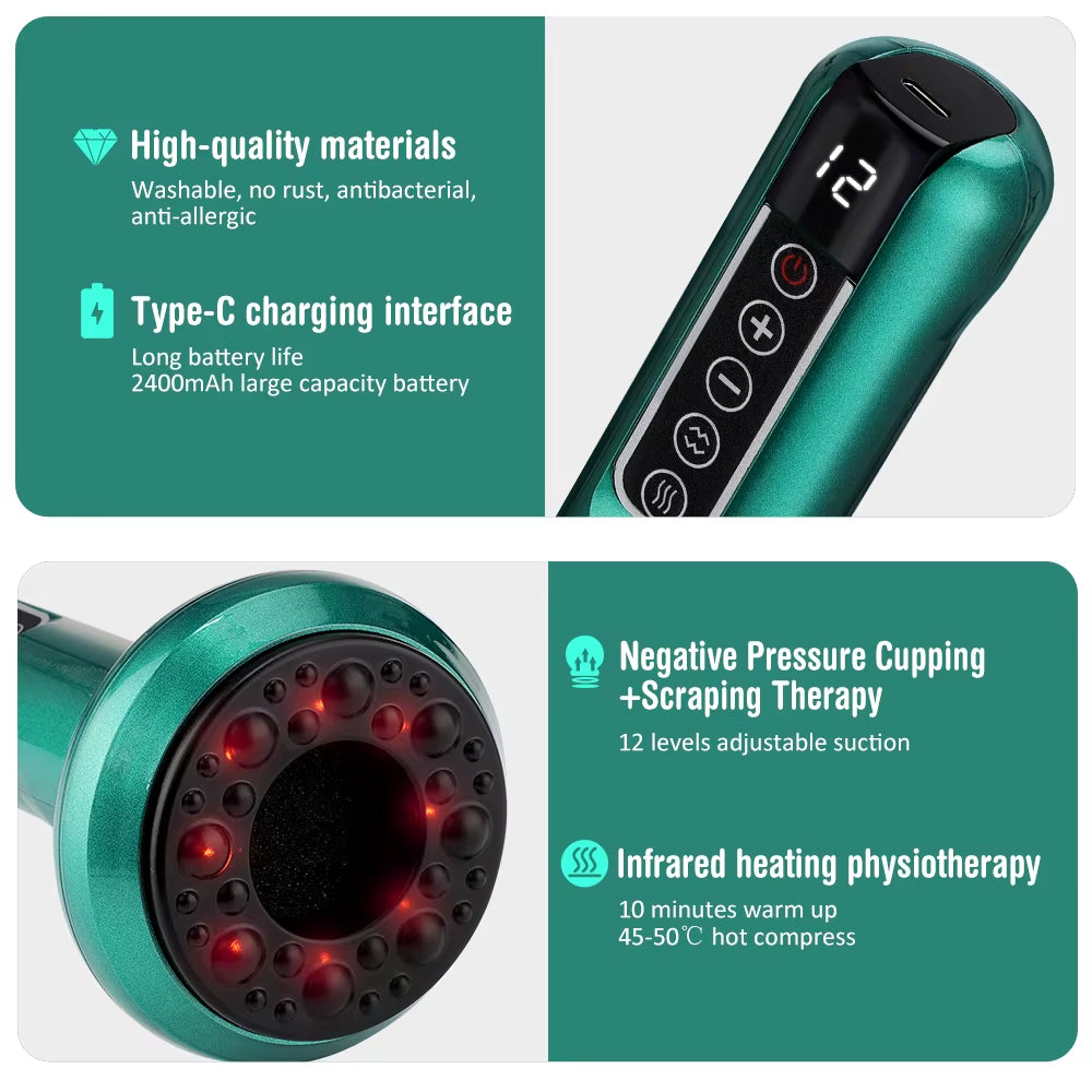 SculptEase™ Magnetic Cupping Massager: Rechargeable Body & Cellulite Scraping Machine