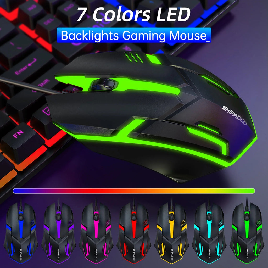 Gaming Keyboard & Mouse, 104 Keys LED RGB Backlit Quiet Computer Keyboard, Multimedia Keys, 26 Anti - Ghosting Keys, Waterproof Light up USB Wired Keyboard for PC Gamers Desktop Computer Laptop,Black - Top Tech Gadgets