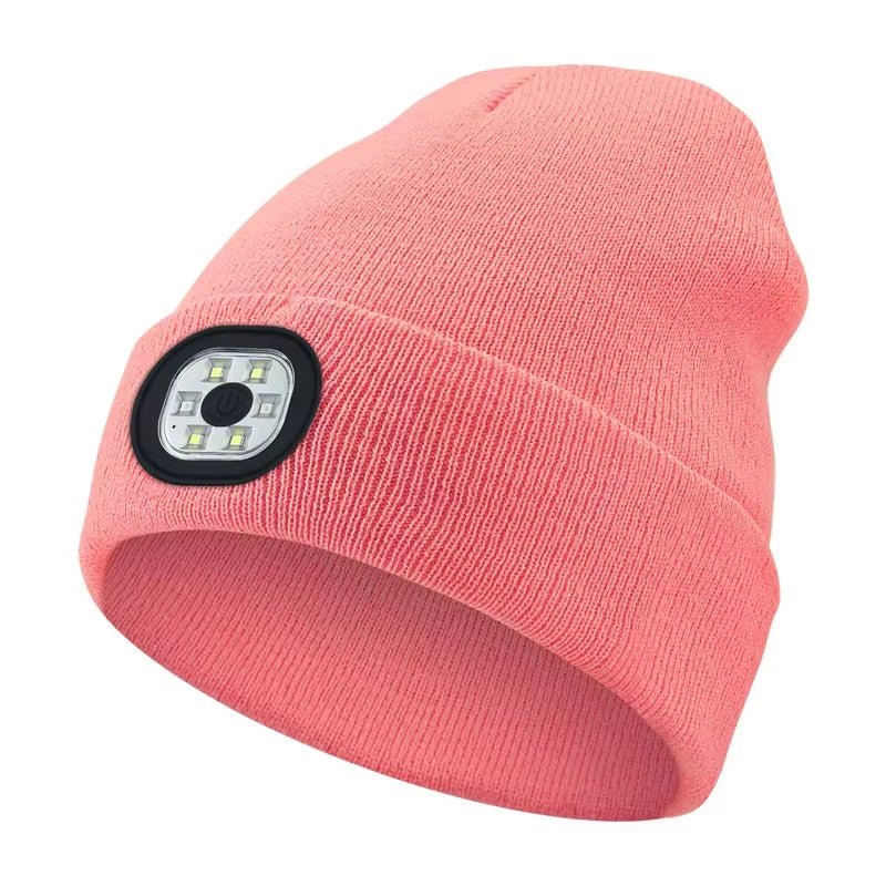 GlowGear™ LED Beanie Hat: USB Rechargeable Winter Headlamp Cap for Warmth & Hands - Free Light - Top Tech Gadgets