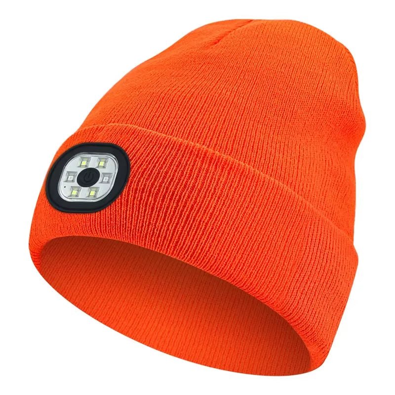 GlowGear™ LED Beanie Hat: USB Rechargeable Winter Headlamp Cap for Warmth & Hands - Free Light - Top Tech Gadgets