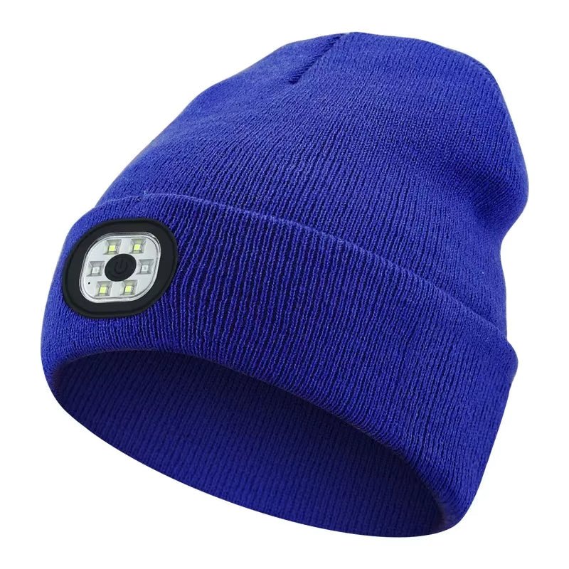GlowGear™ LED Beanie Hat: USB Rechargeable Winter Headlamp Cap for Warmth & Hands - Free Light - Top Tech Gadgets