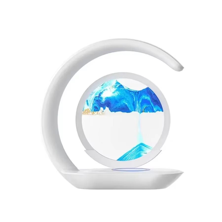 GlowSand™ 3 - in - 1 Hourglass Lamp: Wireless Charger, Sand Art & Mood Light in One Elegant Design - Top Tech Gadgets