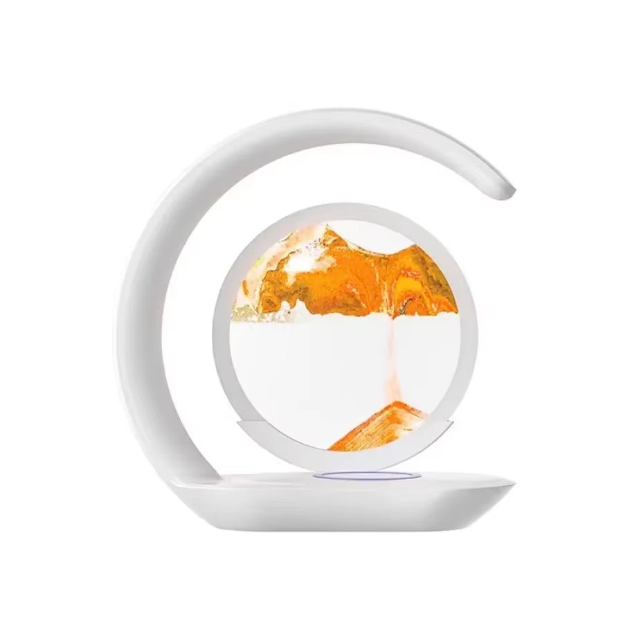 GlowSand™ 3 - in - 1 Hourglass Lamp: Wireless Charger, Sand Art & Mood Light in One Elegant Design - Top Tech Gadgets