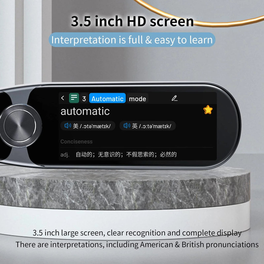Language Translator Device for Dyslexia,Reader Pen Translation Scanner Dictionary Pen - AI Voice & Camera Translators - Real - Time All Foreign Languages Travel & Business,Learning,Meeting - Top Tech Gadgets