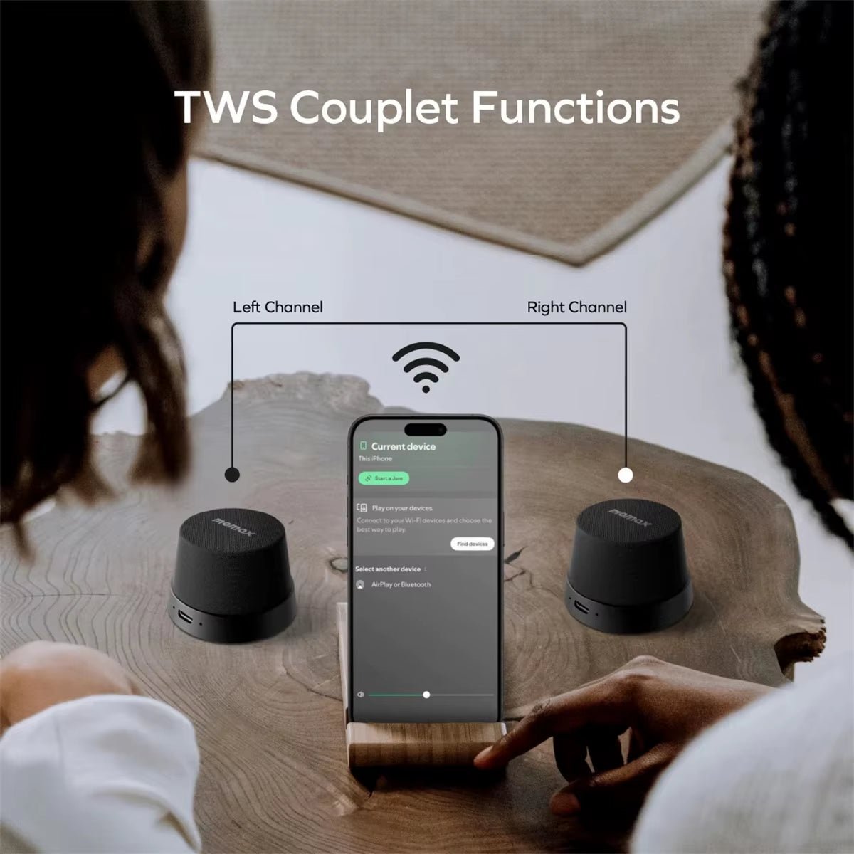 MOMAX 1 - Vibe Go: Magnetic Wireless Speaker & Phone Stand - Top Tech Gadgets