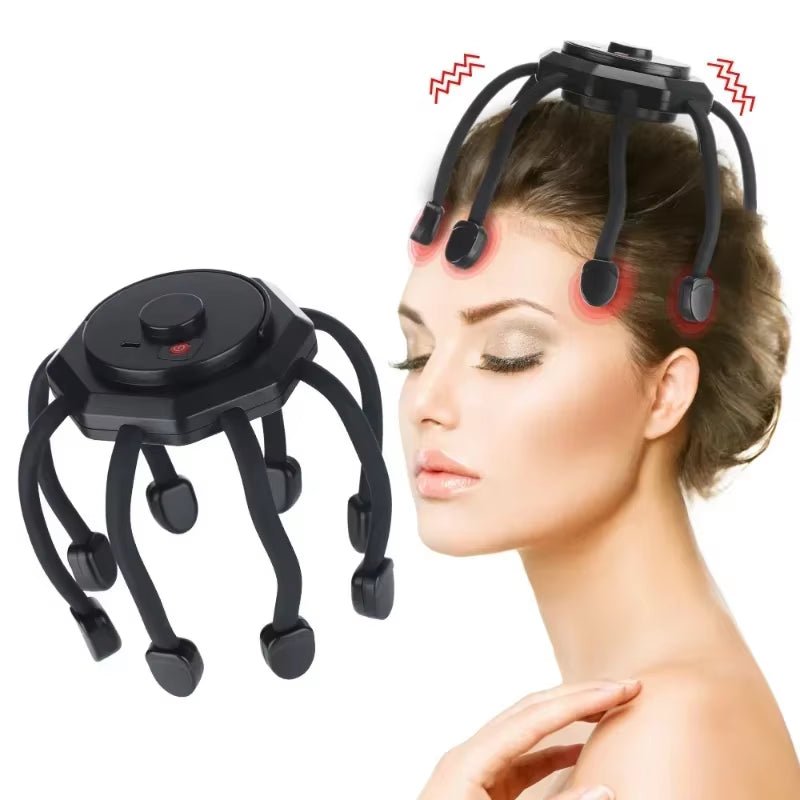 NeuroRelax™ Octopus Head Massager: 20 - Contact Electric Scalp Massager with Red Light Therapy - Top Tech Gadgets