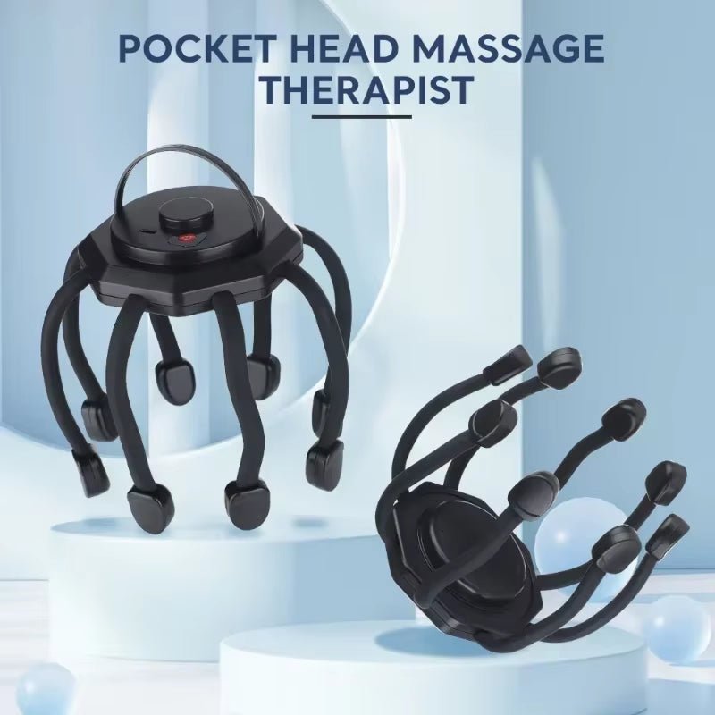 NeuroRelax™ Octopus Head Massager: 20 - Contact Electric Scalp Massager with Red Light Therapy - Top Tech Gadgets