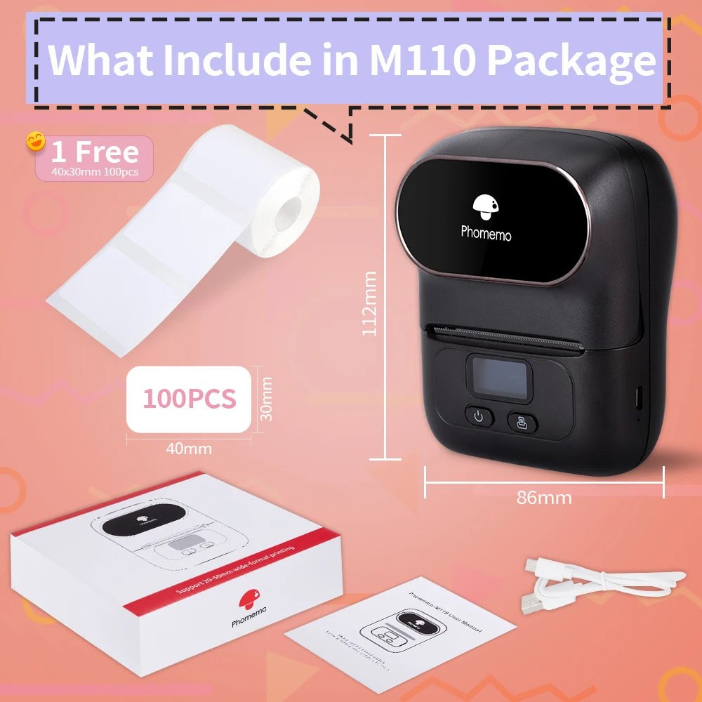 Phomemo M110 Mini Thermal Label Printer - Custom Labels and Price Tags – product image
