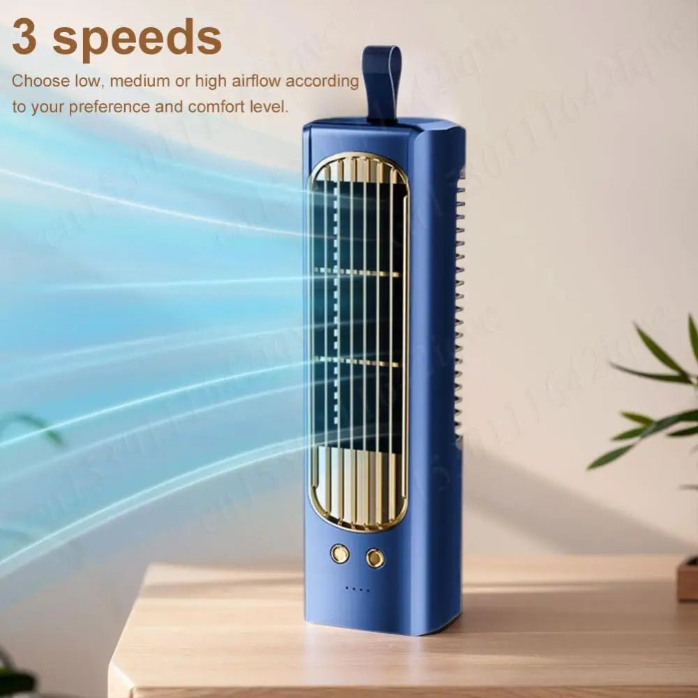 Portable Bladeless Tower Fan 2/3 Speeds Electric Fan Personal Fan Quiet Standing Fan Rechargeable Wall Mount Fan Desktop Fan New - Top Tech Gadgets