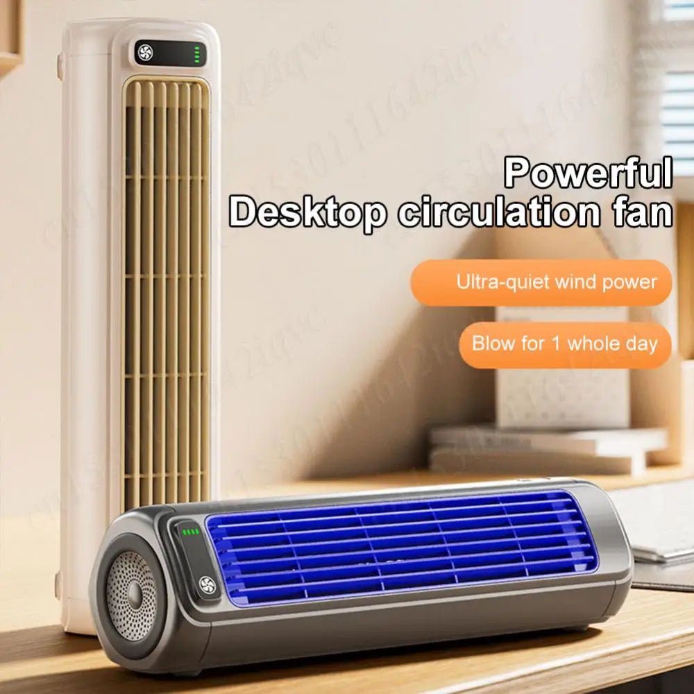 Portable Bladeless Tower Fan 2/3 Speeds Electric Fan Personal Fan Quiet Standing Fan Rechargeable Wall Mount Fan Desktop Fan New - Top Tech Gadgets