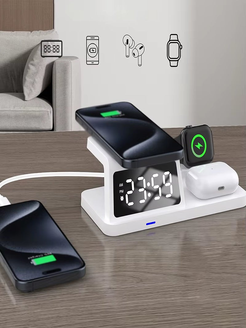 PowerHub Pro 3 - in - 1: Fast Wireless Charger, Smart Clock & Alarm – All in One Sleek Device - Top Tech Gadgets