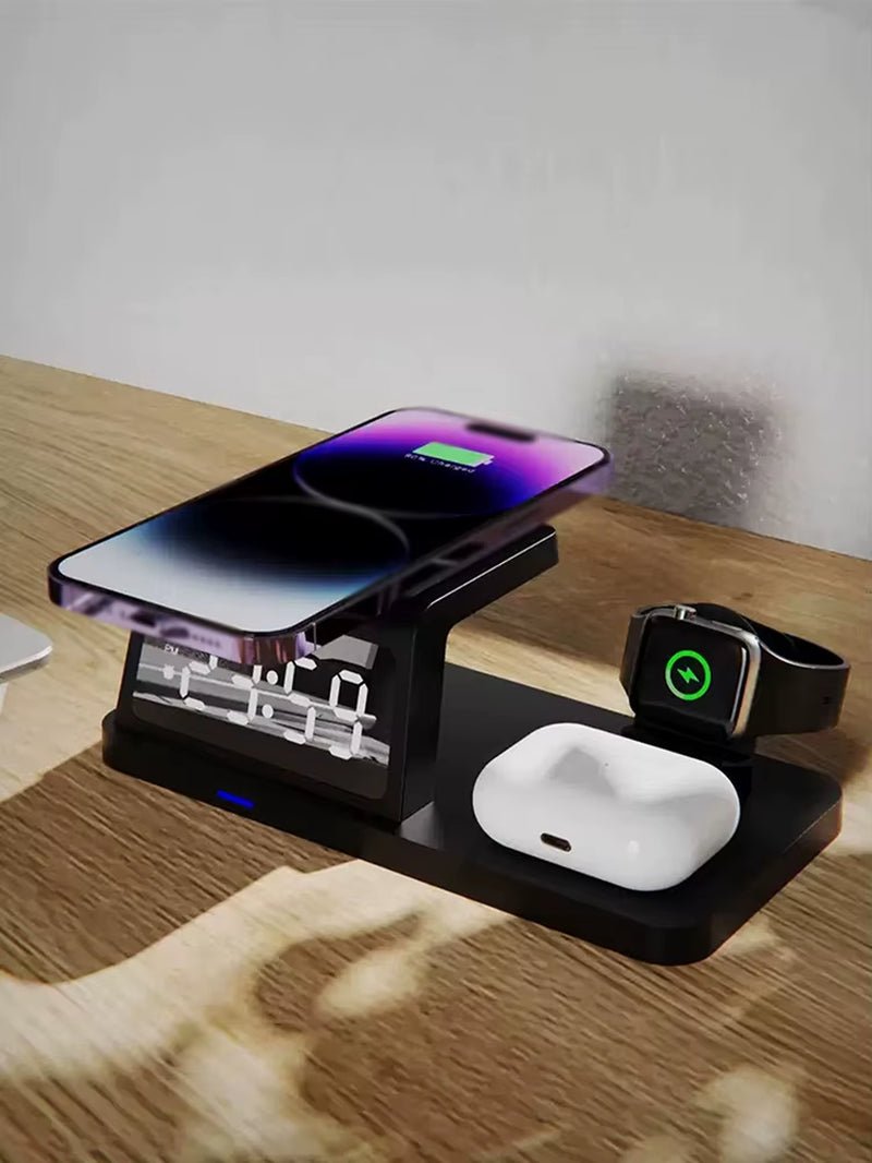 PowerHub Pro 3 - in - 1: Fast Wireless Charger, Smart Clock & Alarm – All in One Sleek Device - Top Tech Gadgets
