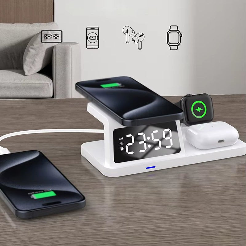 PowerHub Pro 3 - in - 1: Fast Wireless Charger, Smart Clock & Alarm – All in One Sleek Device - Top Tech Gadgets