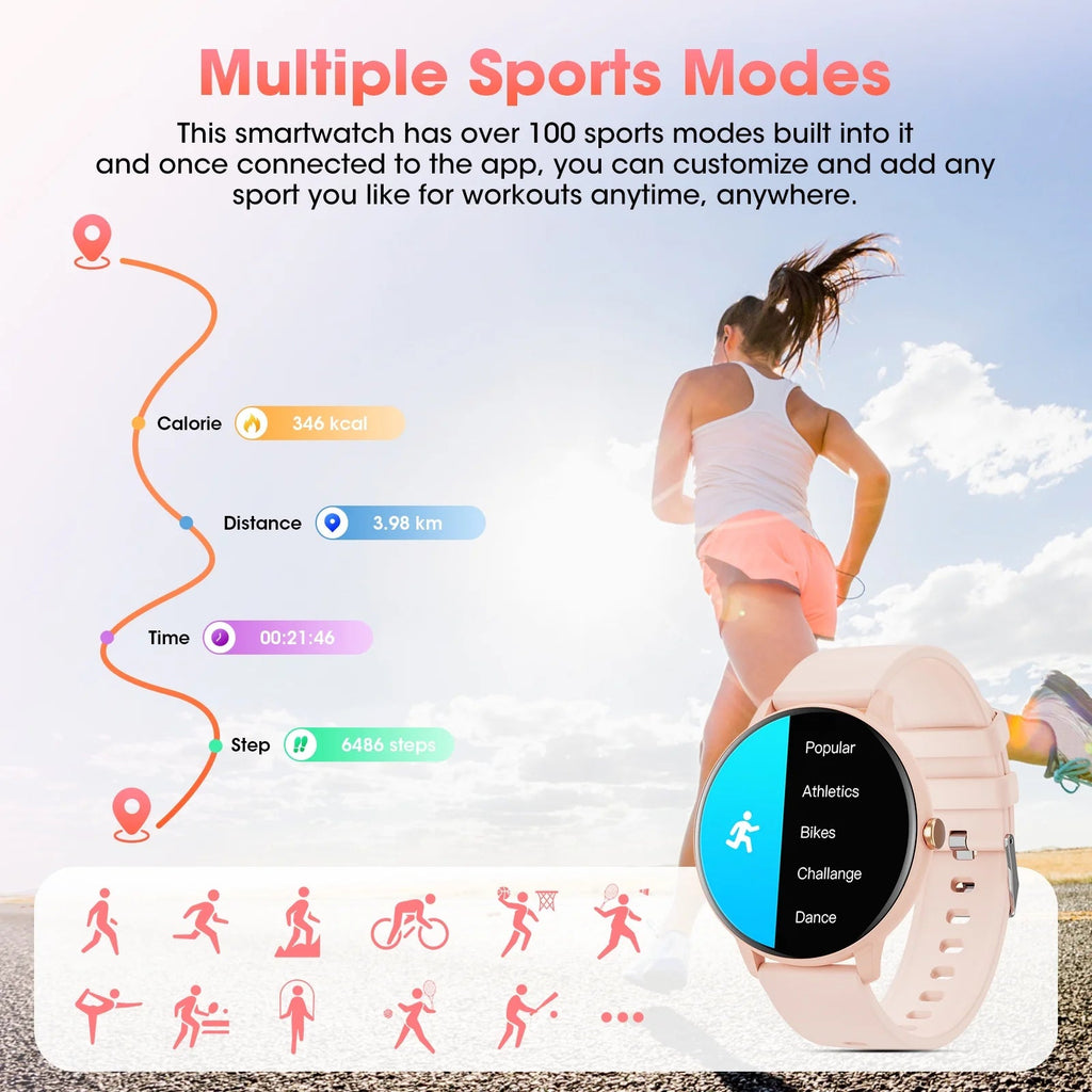 Smart Watch (Answer/Dial Call),1.39" Touch Display Fitness Tracker with Sport Modes, Smartwatch with IP68 Waterproof,Step Counter Watch Fits for Android (Pink) - Top Tech Gadgets