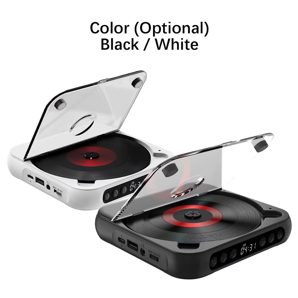 SpinWave™ Portable CD & Bluetooth Music Player – Classic Sound Meets Modern Freedom - Top Tech Gadgets