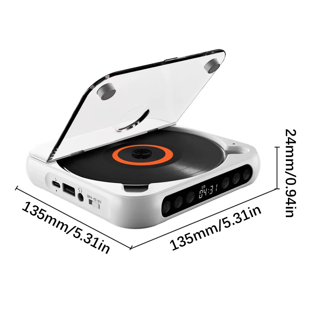 SpinWave™ Portable CD & Bluetooth Music Player – Classic Sound Meets Modern Freedom - Top Tech Gadgets